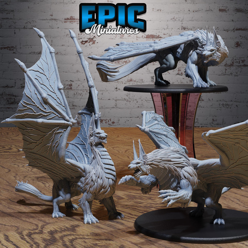 Dragonne Set of 3 DND miniatures group photo Death Desert