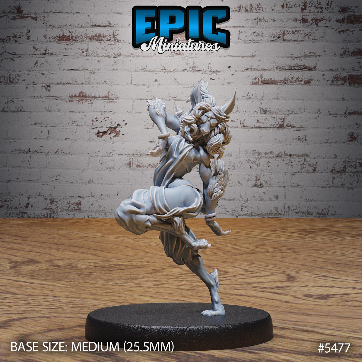 Lynx Folk Dancer Option #5477 front DND miniature Death Desert 16k resin