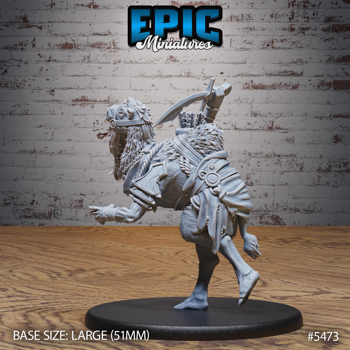 Camel Folk Warrior Option #5473 back DND miniature Death Desert 16k resin