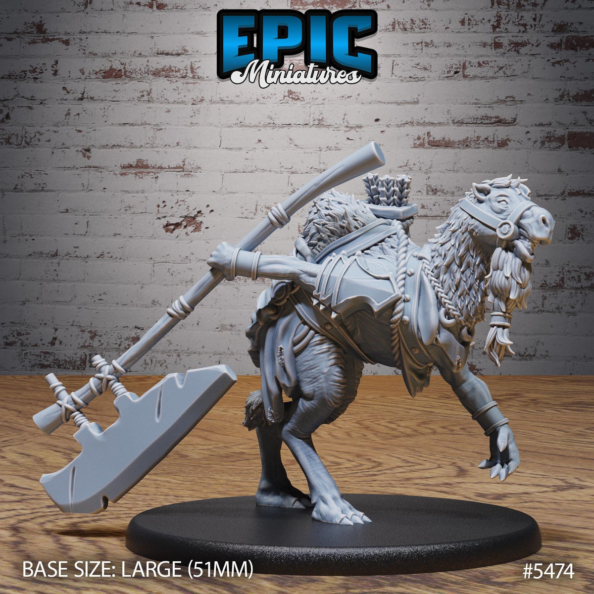 Camel Folk Warrior Option #5474 front DND miniature Death Desert 16k resin