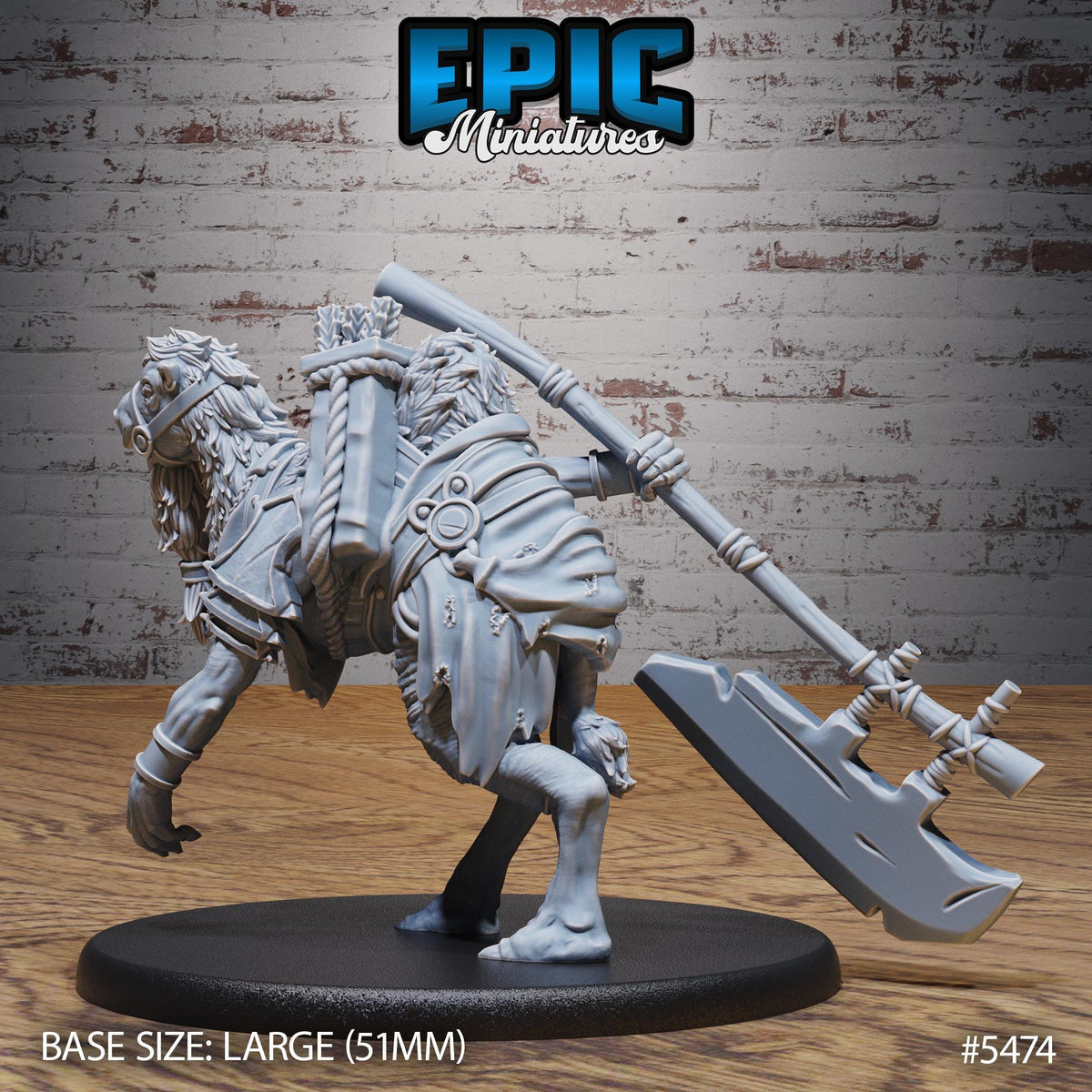 Camel Folk Warrior Option #5474 back DND miniature Death Desert 16k resin