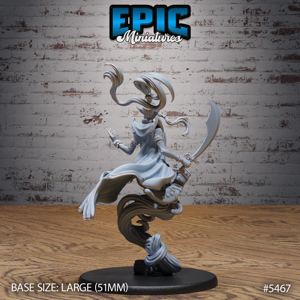 Djinni Female Option #5467 back DND miniature Death Desert 16k resin