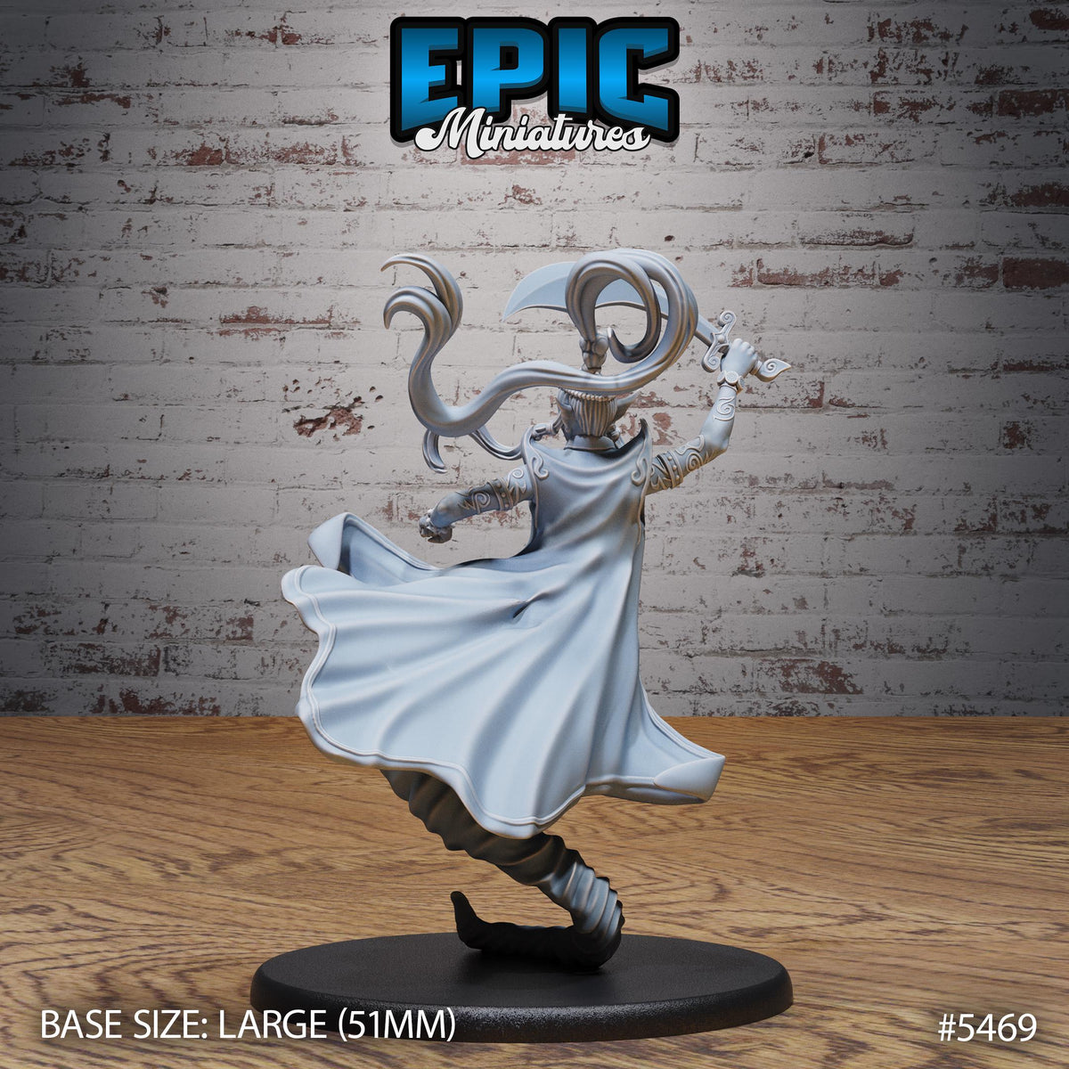 Djinni Female Option #5469 back DND miniature Death Desert 16k resin