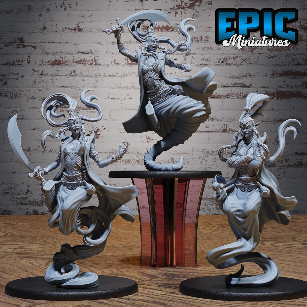 Djinni Female Set of 3 DND miniatures group photo Death Desert