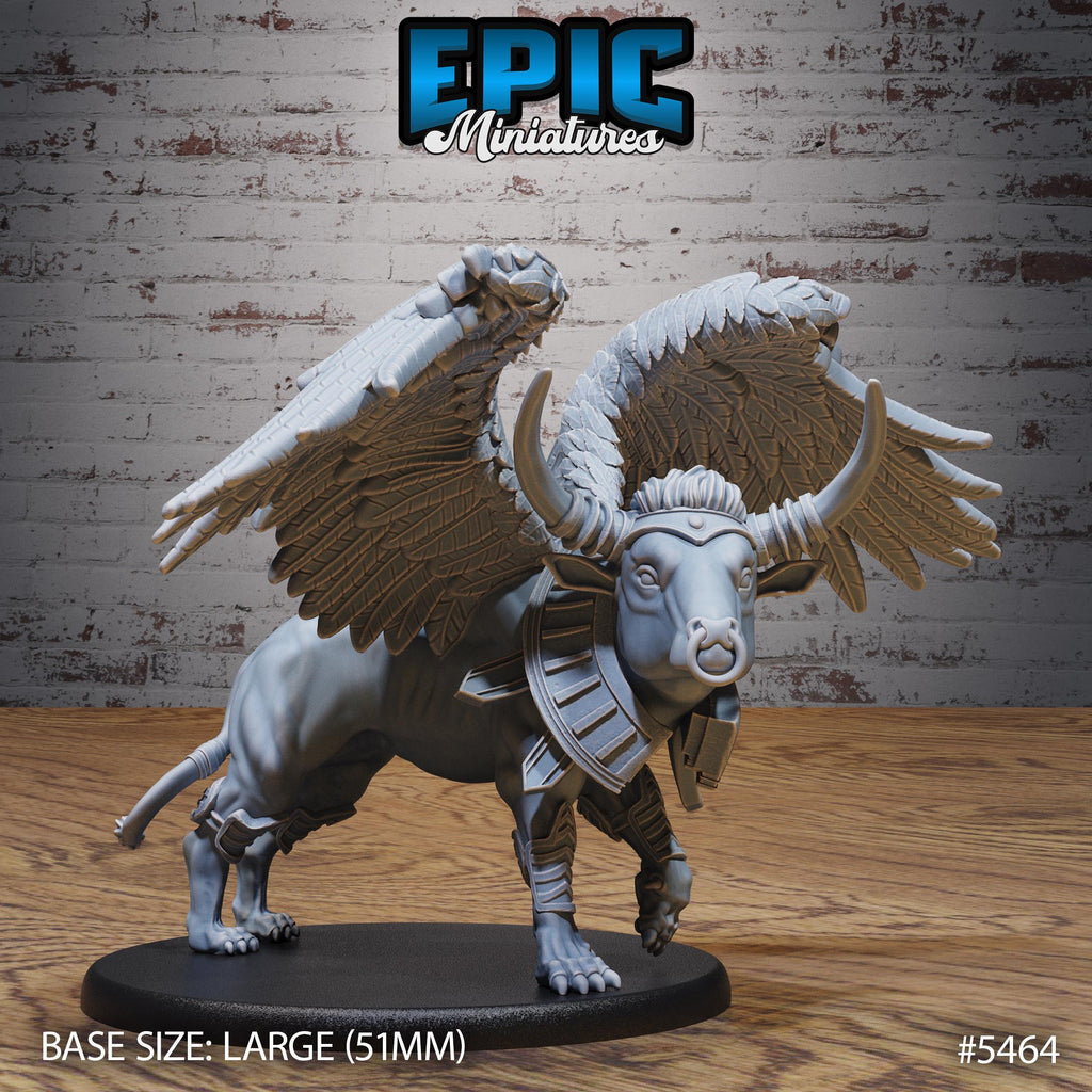 Winged Red Bull Beast Option #5464 front DND miniature Death Desert 16k resin