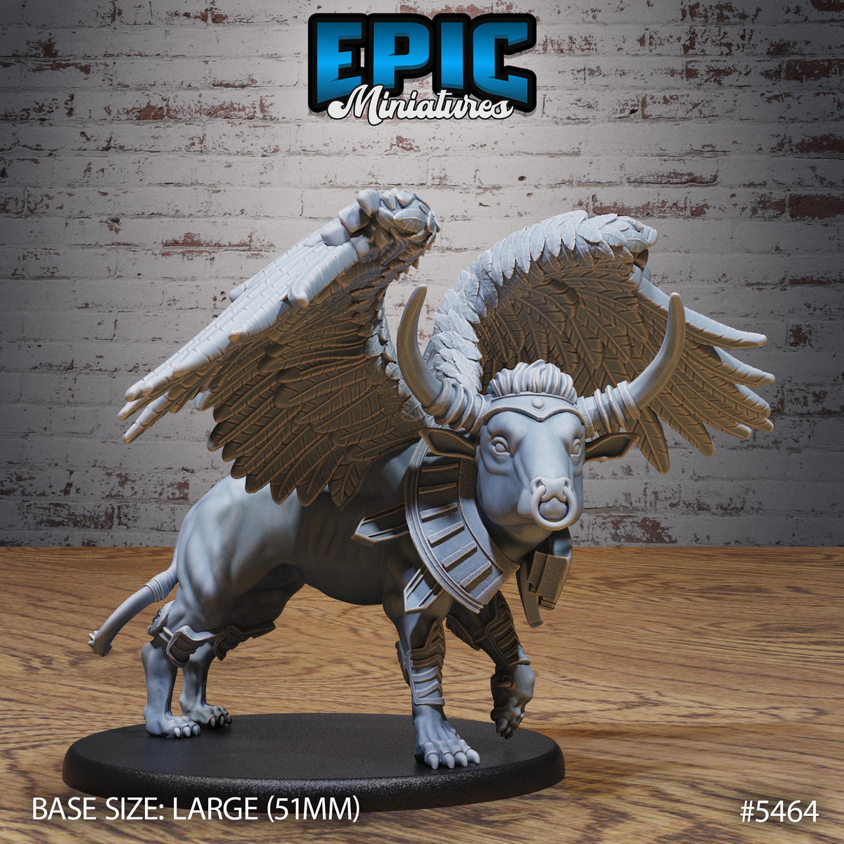 Winged Red Bull Beast Option #5464 front DND miniature Death Desert 16k resin