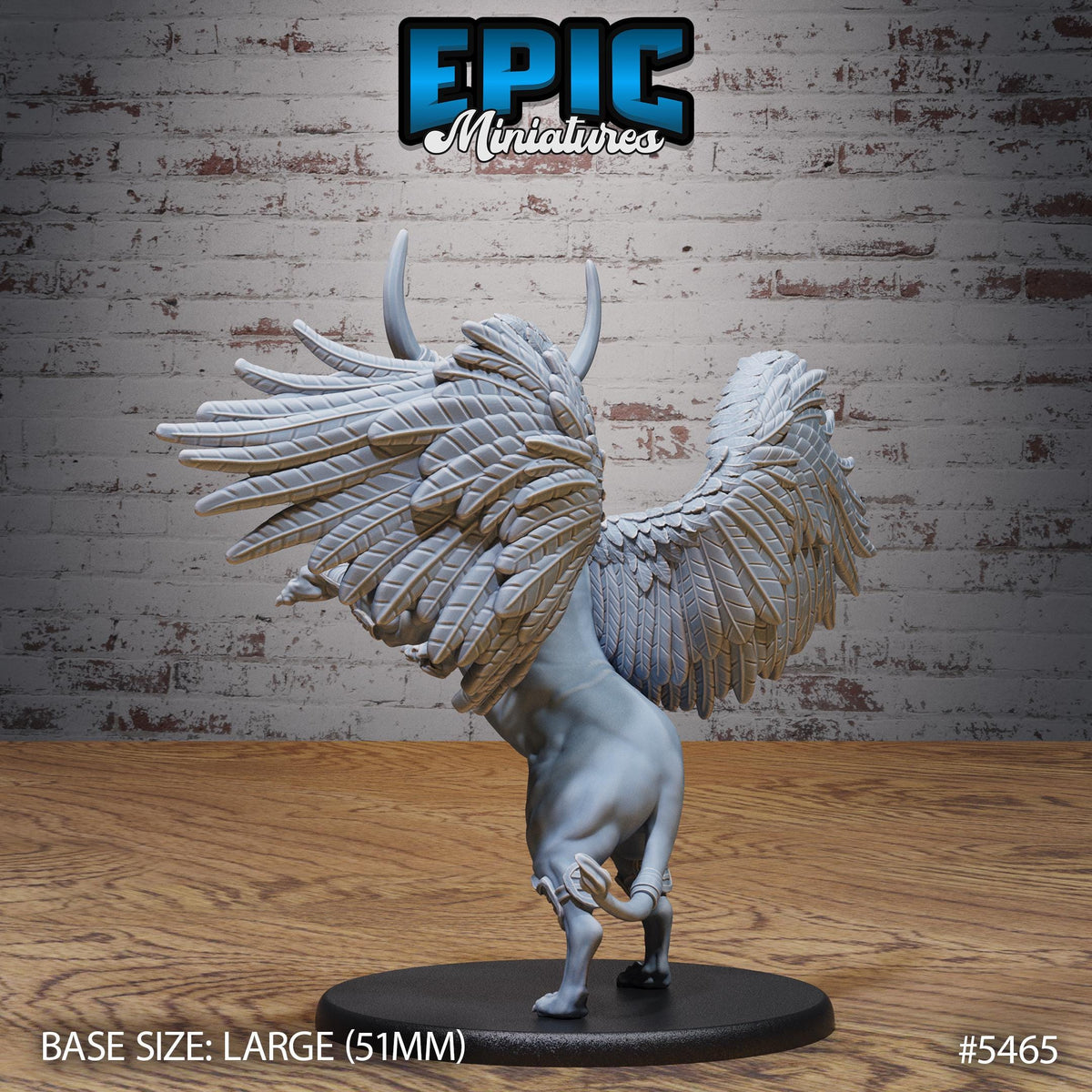 Winged Red Bull Beast Option #5465 back DND miniature Death Desert 16k resin