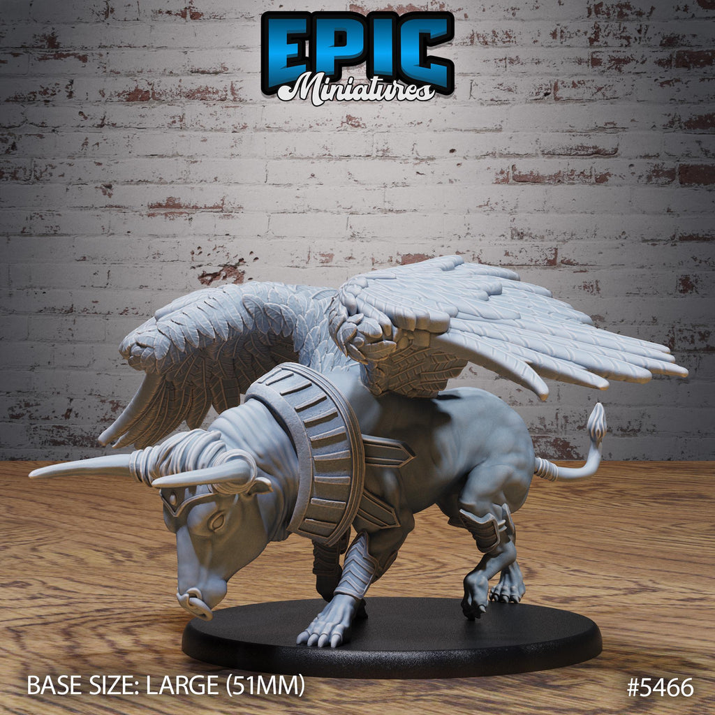 Winged Red Bull Beast Option #5466 front DND miniature Death Desert 16k resin
