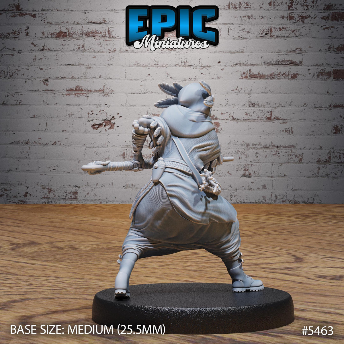 Desert Druid Option #5463 back DND miniature Death Desert 16k resin