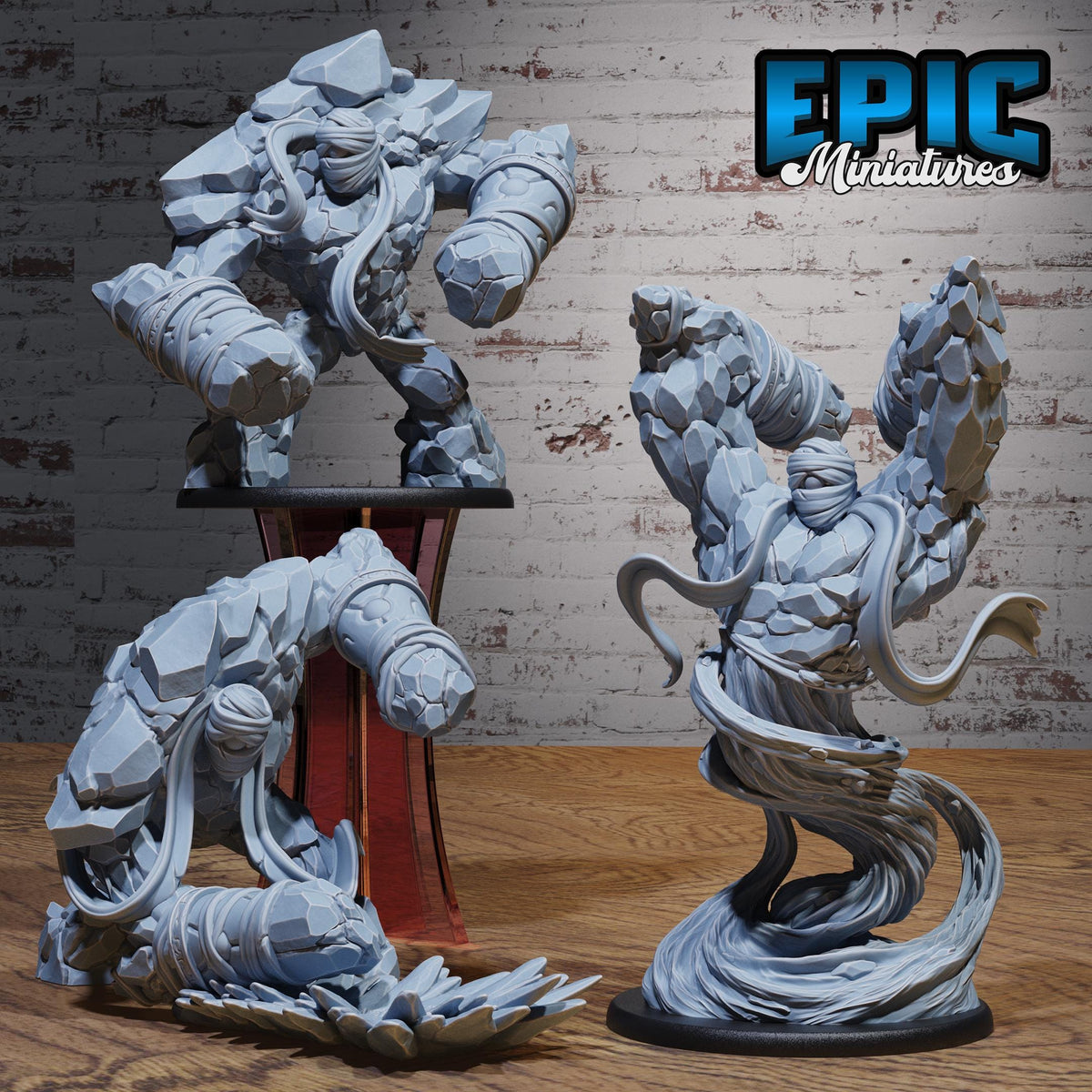 Desert Golem Set of 3 DND miniatures group photo Death Desert