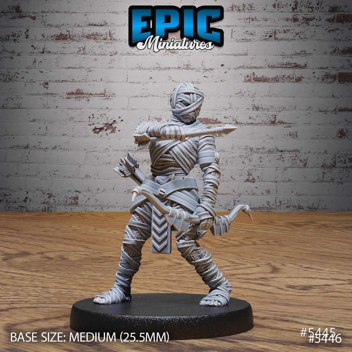 Mummy Army Option #5445 front DND miniature Death Desert 16k resin