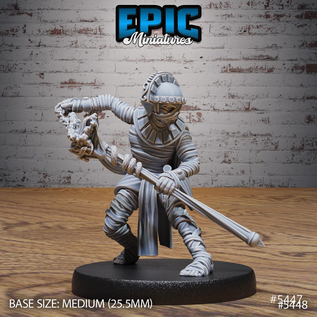 Mummy Army Option #5447 front DND miniature Death Desert 16k resin