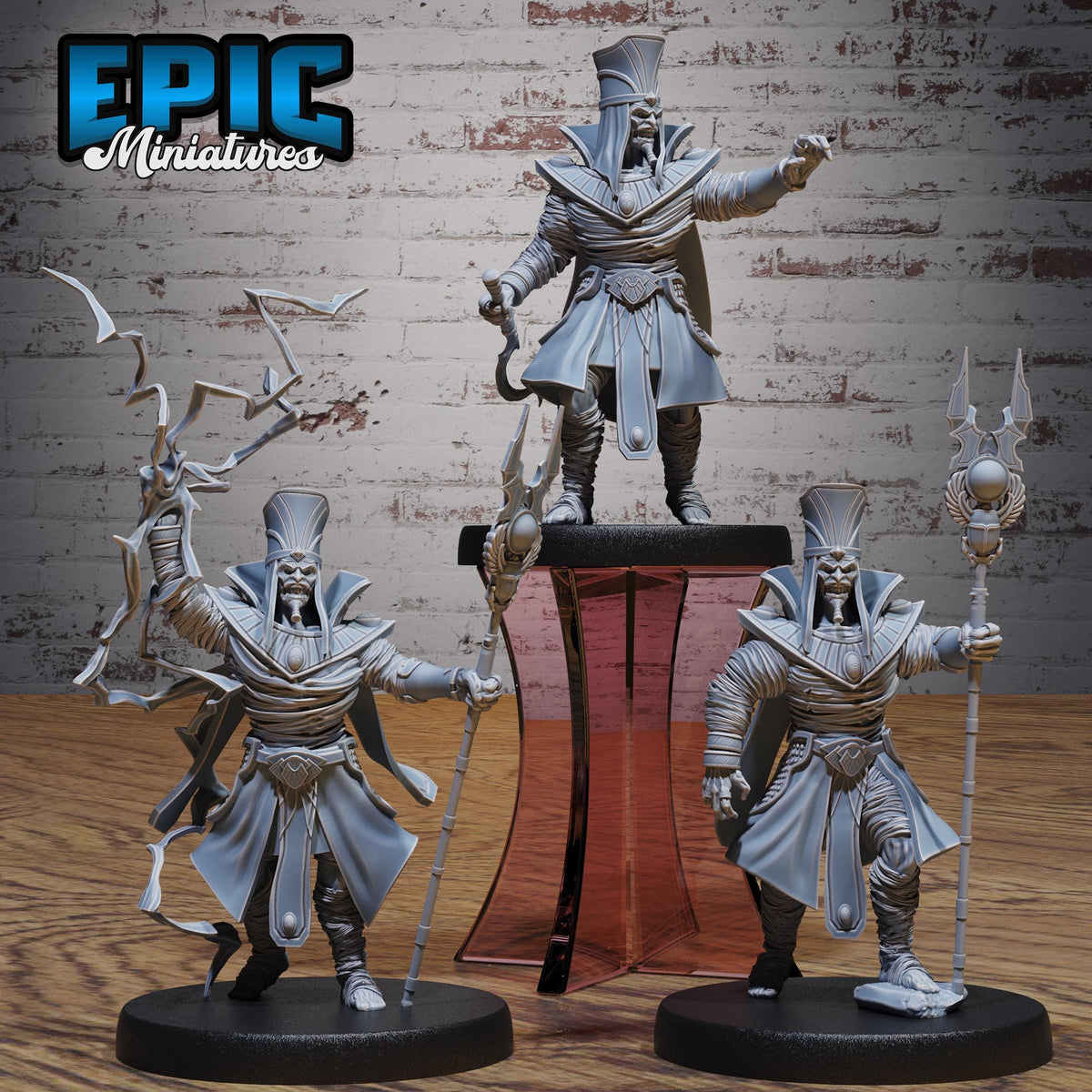 Mummy Lord Set of 3 DND miniatures group photo Death Desert