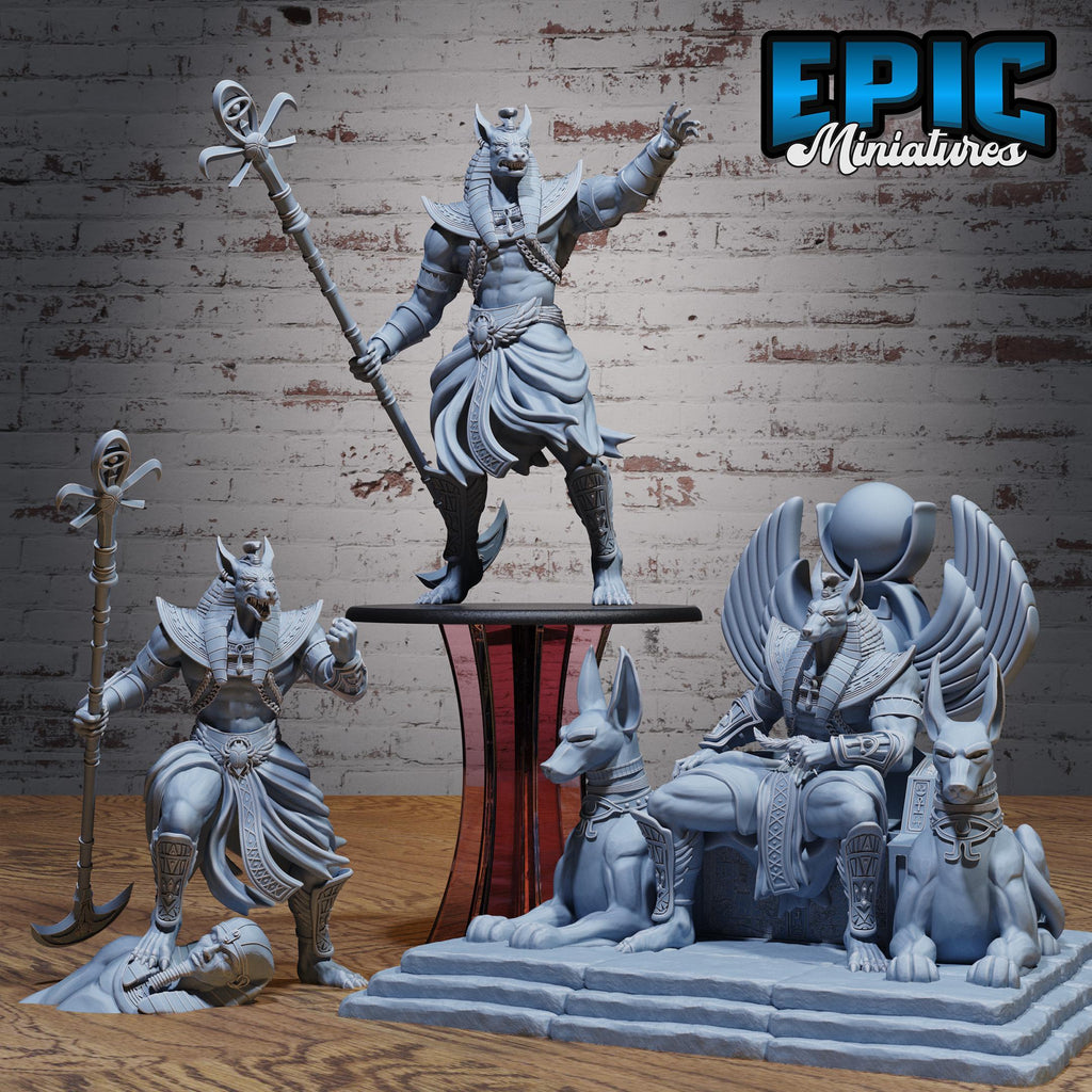 Anubis God Avatar Set of 3 DND miniatures group photo Death Desert