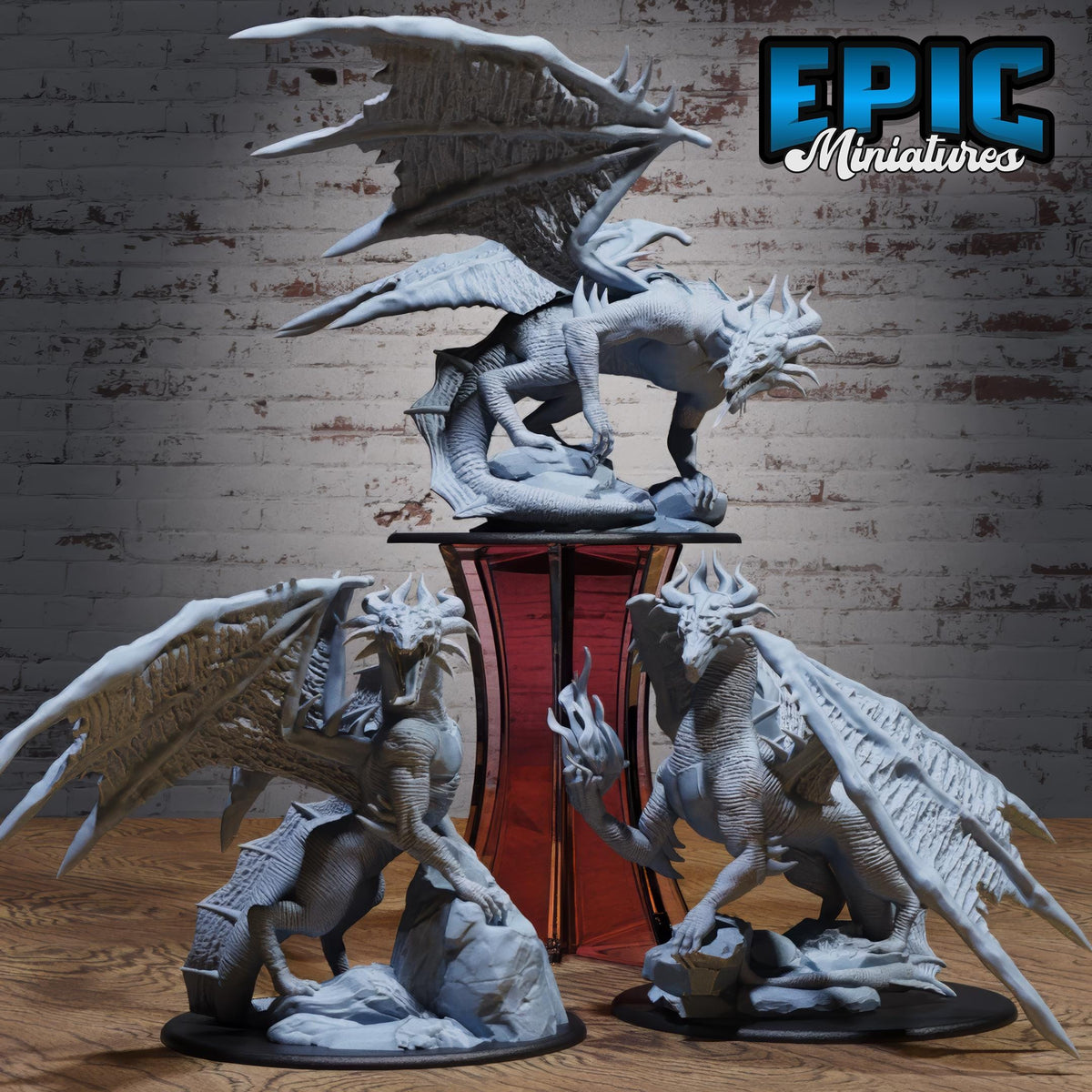 Poison Dragon Set of 3 DND miniatures group photo Wild Bandits