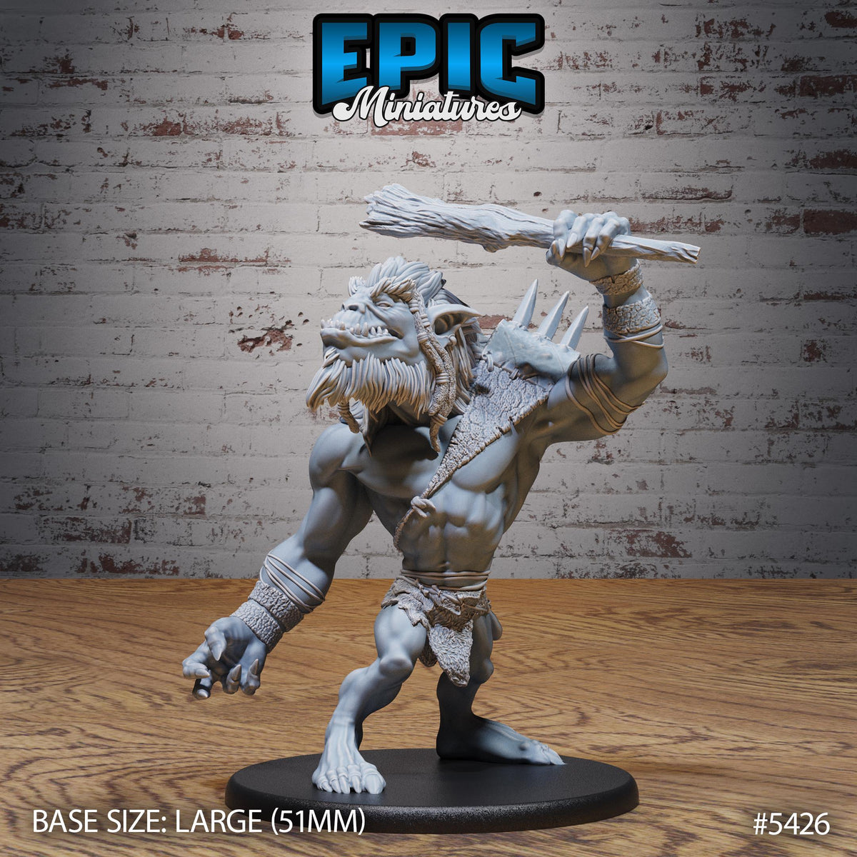 Longneck Troll Option #5426 front DND miniature Wild Bandits 16k resin