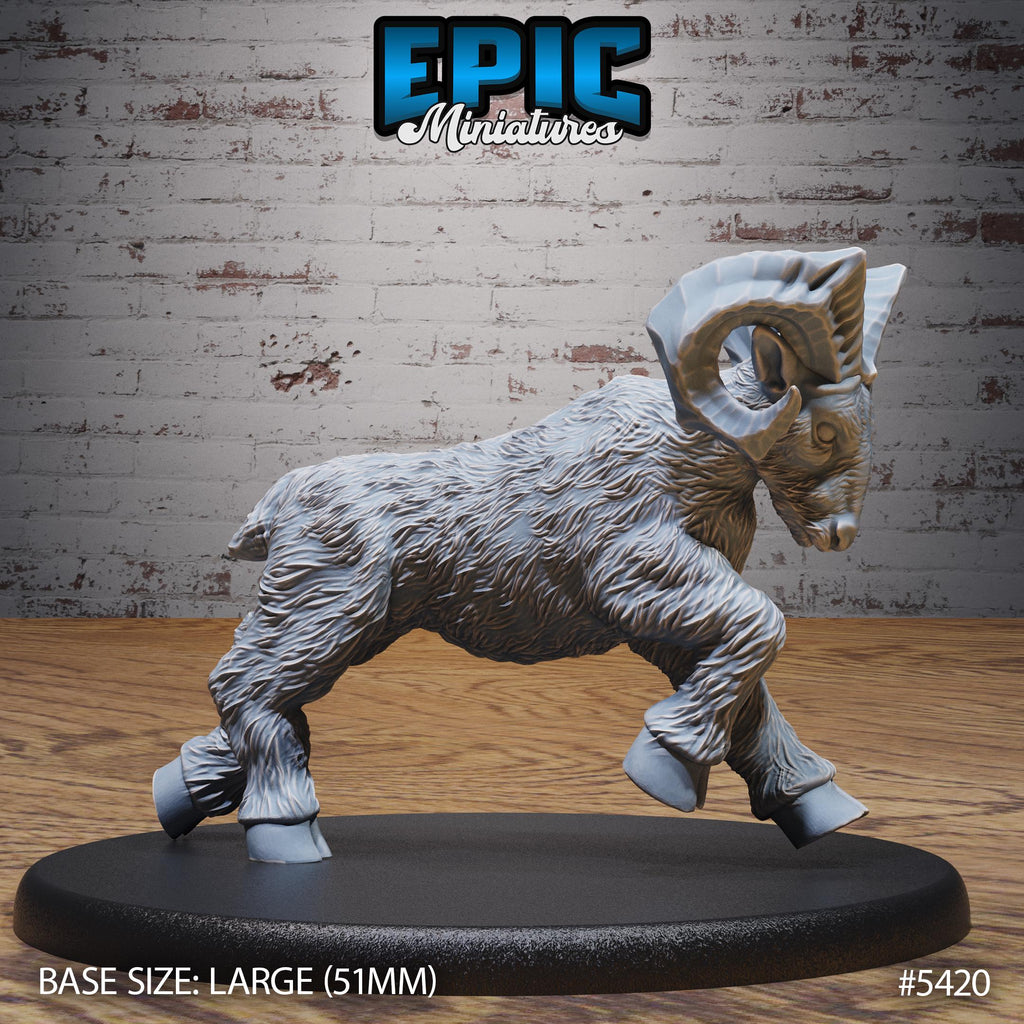 Goat Mount Option #5418 front DND miniature Wild Bandits 16k resin