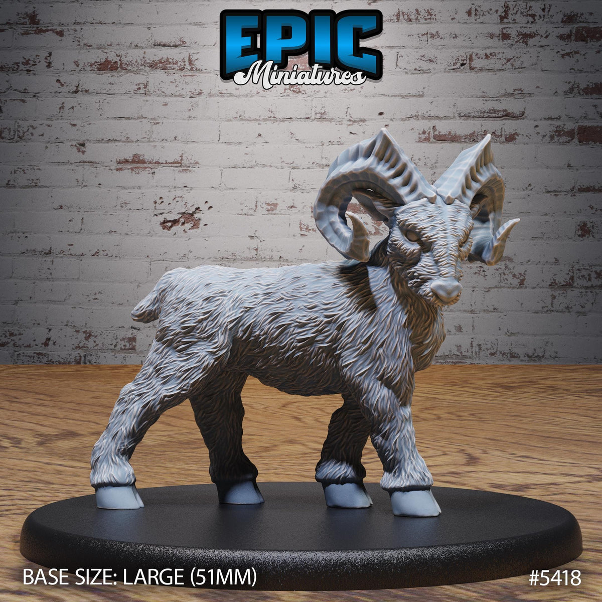 Goat Mount Option #5419 front DND miniature Wild Bandits 16k resin