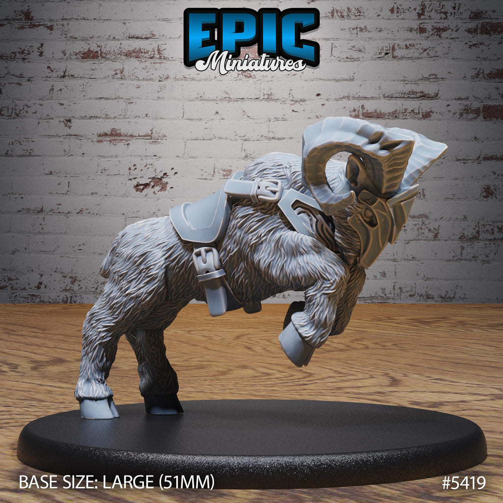 Goat Mount 3 v2 front DND miniature Wild Bandits 16k resin
