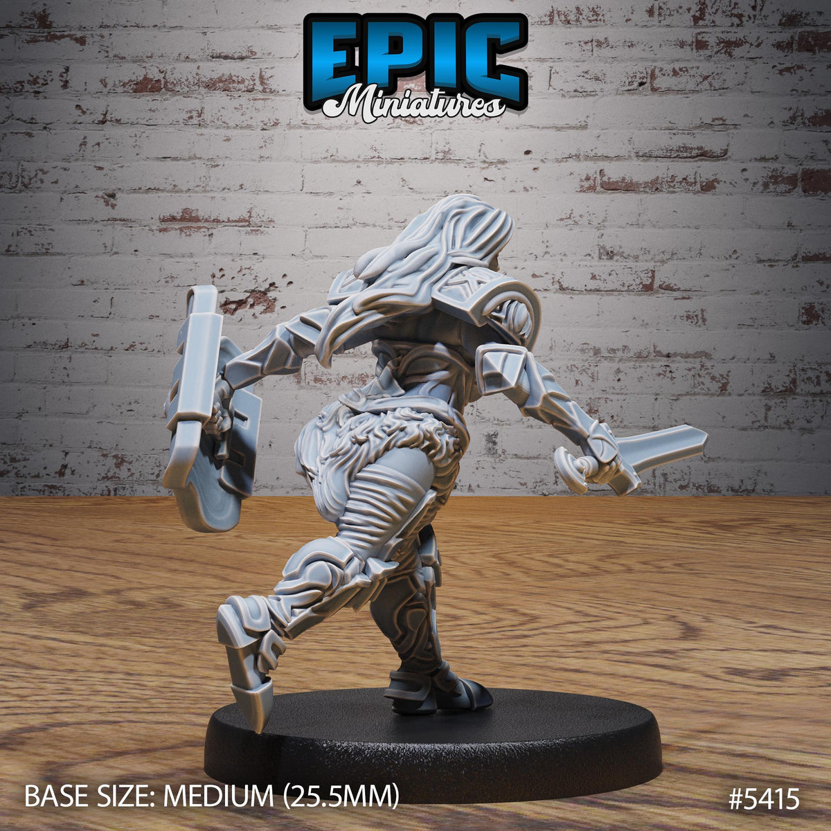 Dwarf Female Bandit Option #5415 front DND miniature Wild Bandits 16k resin