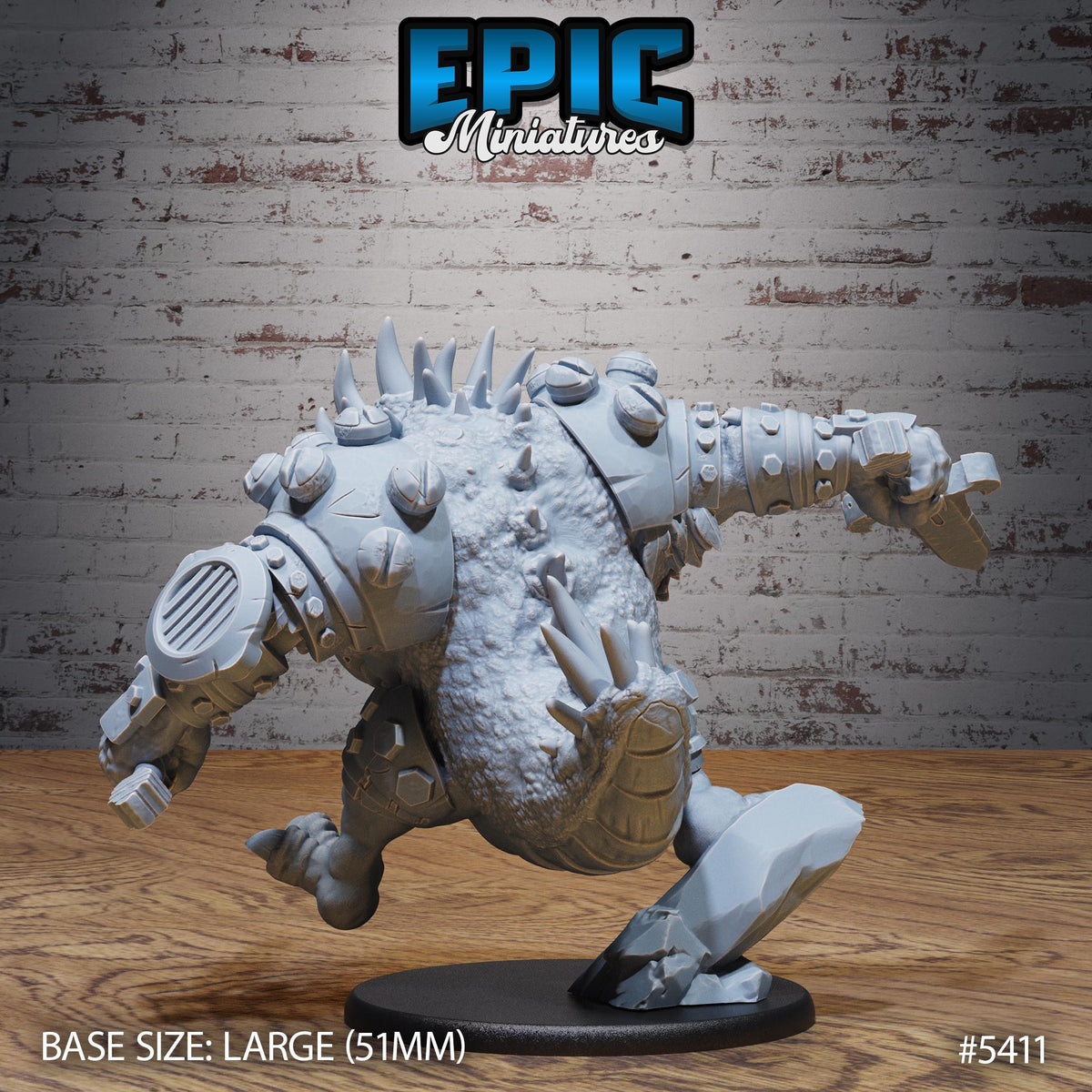 Bulky Lizard Bandit Option #5411 back DND miniature Wild Bandits 16k resin