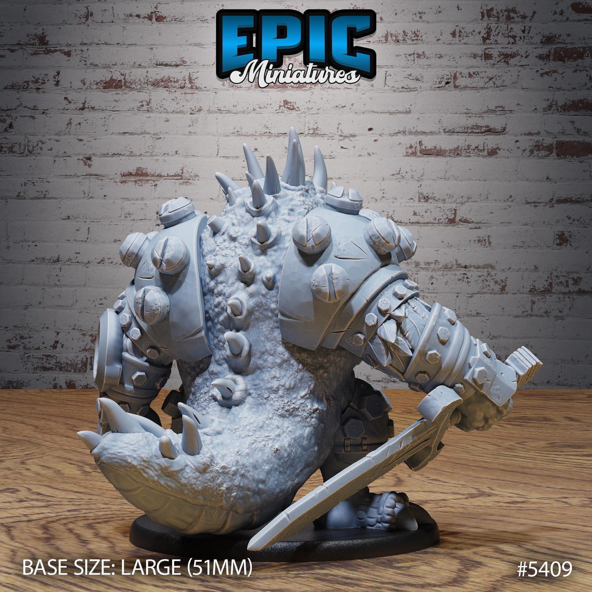 Bulky Lizard Bandit Option #5409 back DND miniature Wild Bandits 16k resin