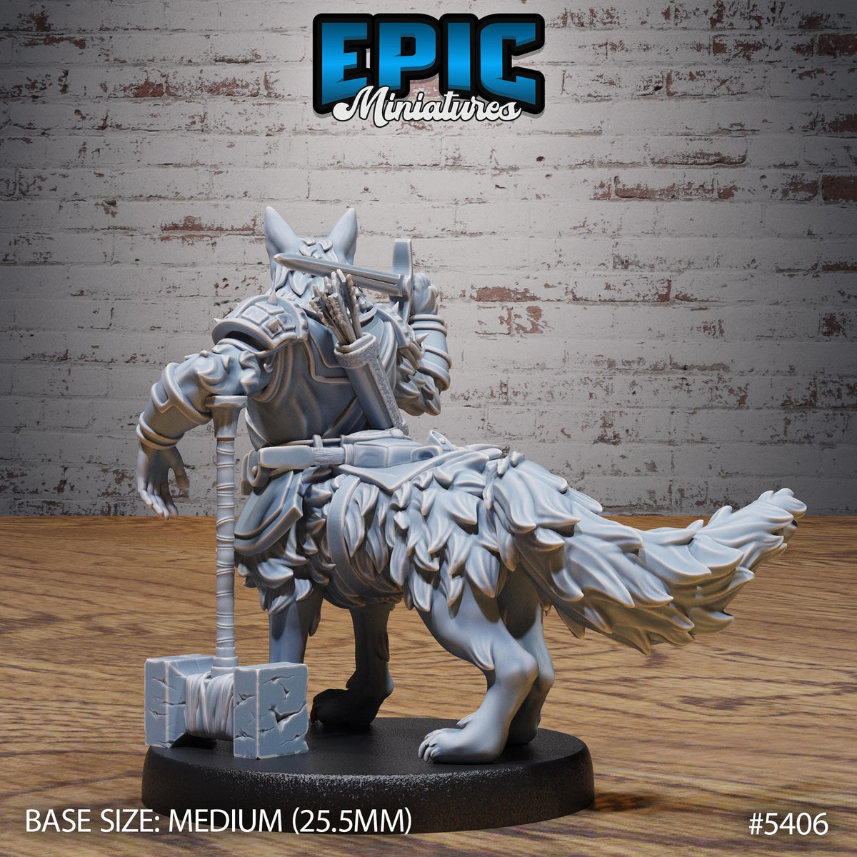 Shepherd Dog Centaur Option #5406 front DND miniature Wild Bandits 16k resin