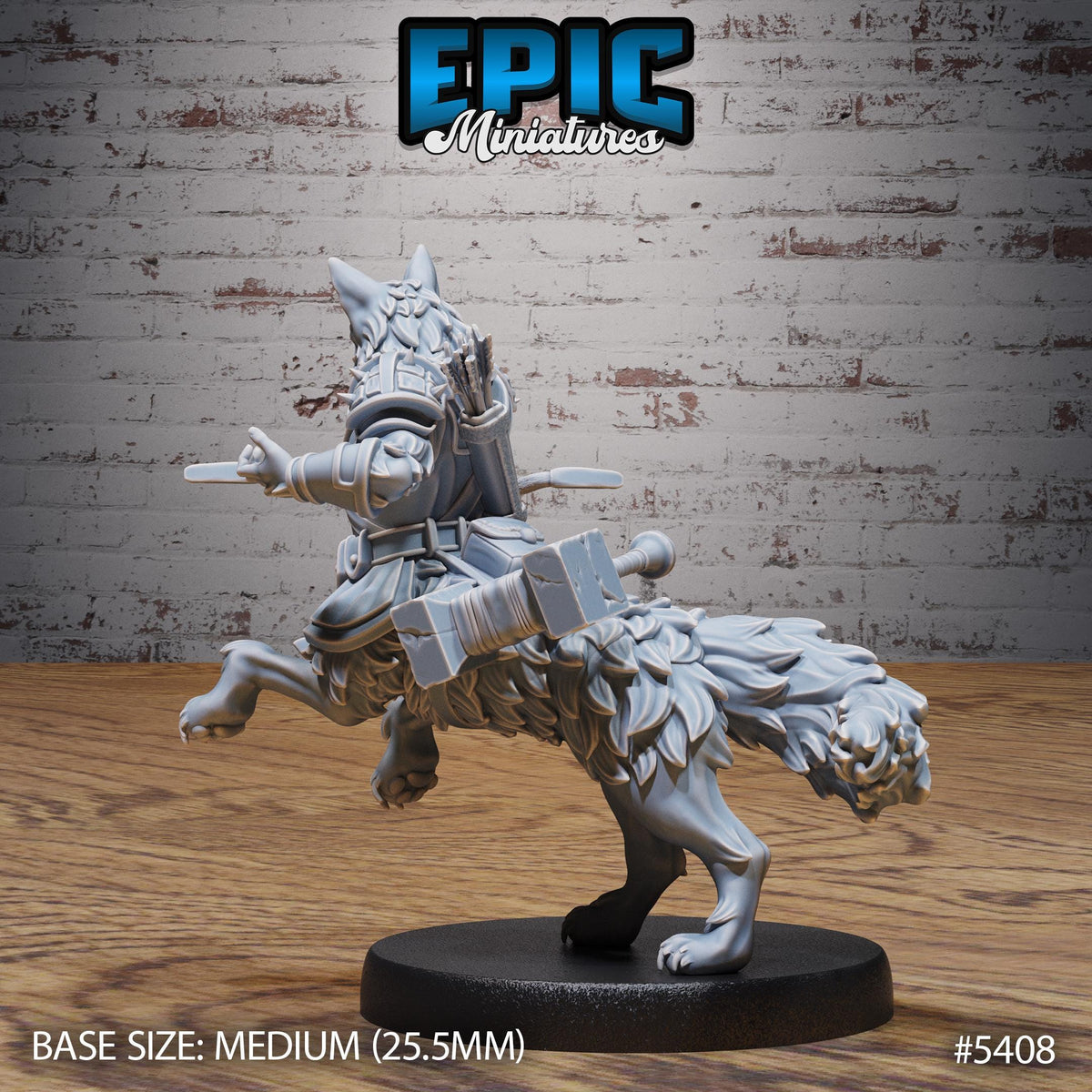 Shepherd Dog Centaur Option #5408 front DND miniature Wild Bandits 16k resin