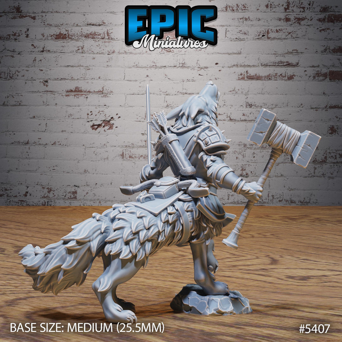 Shepherd Dog Centaur Option #5407 front DND miniature Wild Bandits 16k resin