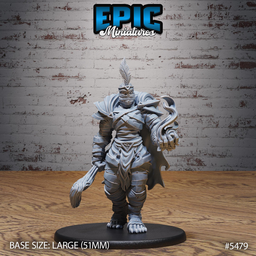 Mummy Champion Option #5479 front DND miniature Death Desert 16k resin