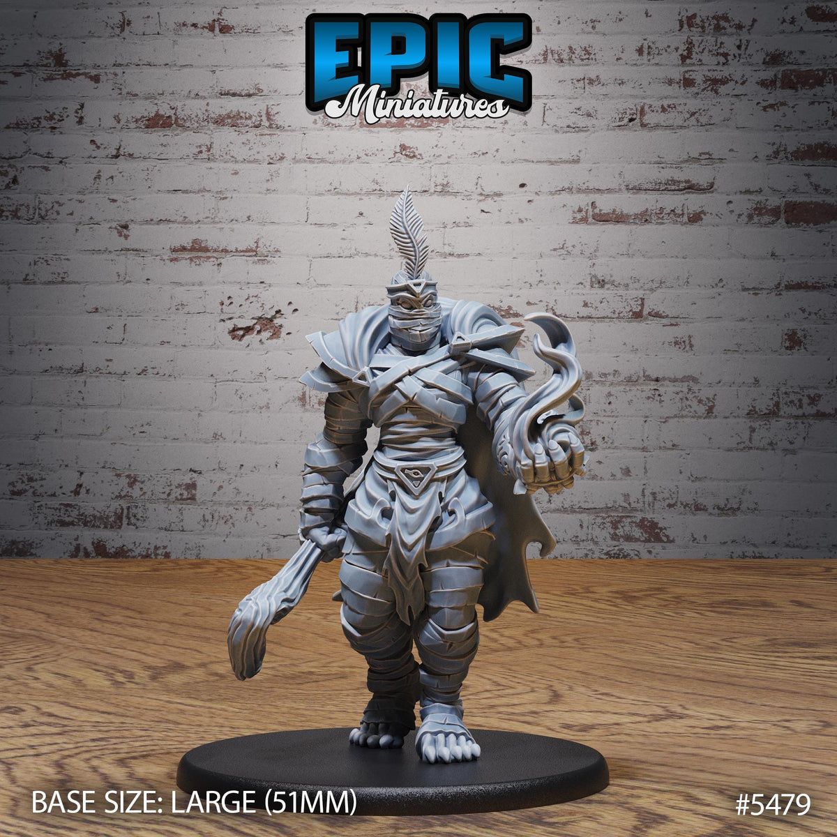 Mummy Champion Option #5479 front DND miniature Death Desert 16k resin