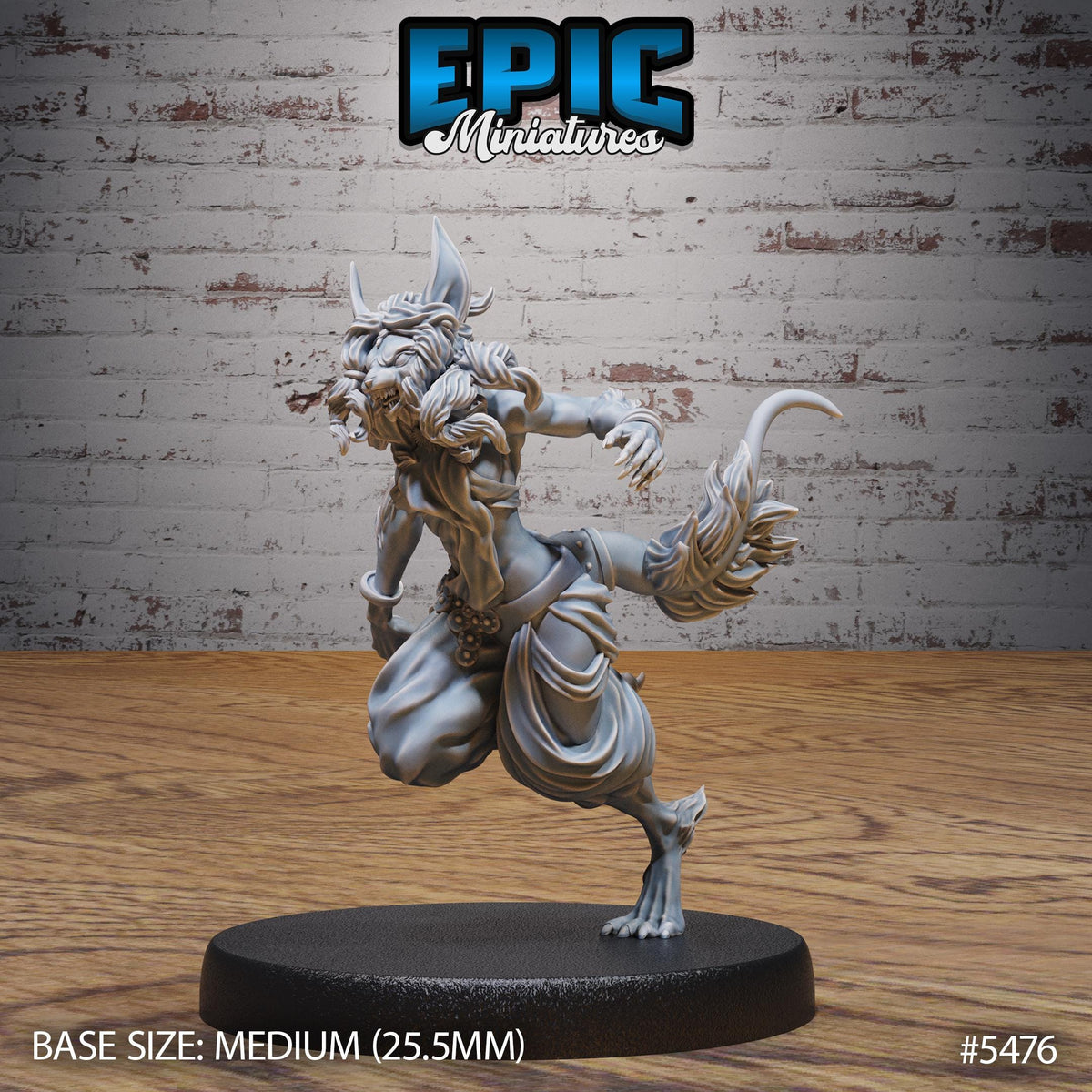 Lynx Folk Dancer Option #5476 front DND miniature Death Desert 16k resin