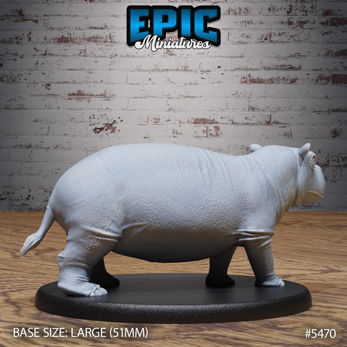 Hippo Hippopotamus Option #5471 front DND miniature Death Desert 16k resin