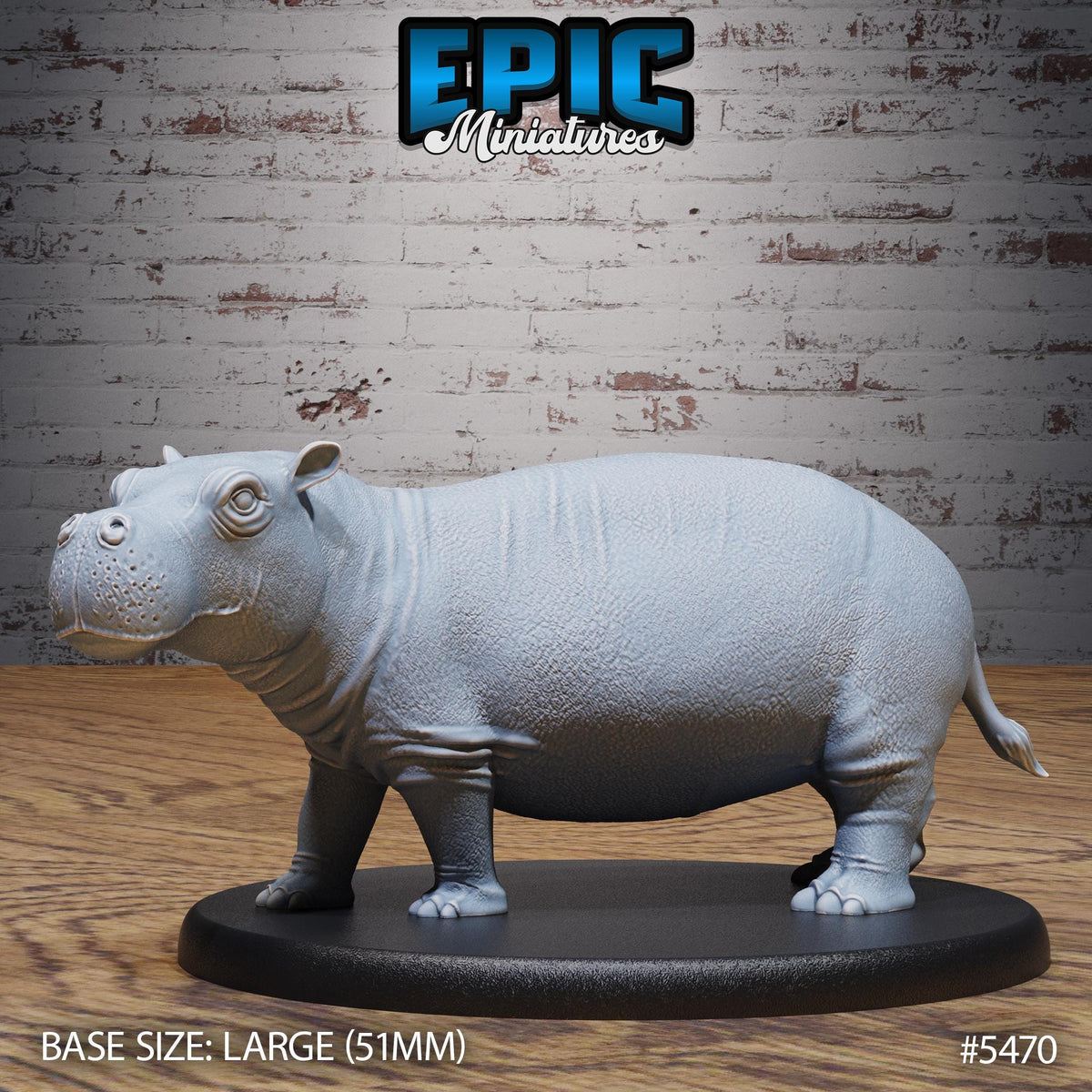 Hippo Hippopotamus Option #5470 back DND miniature Death Desert 16k resin