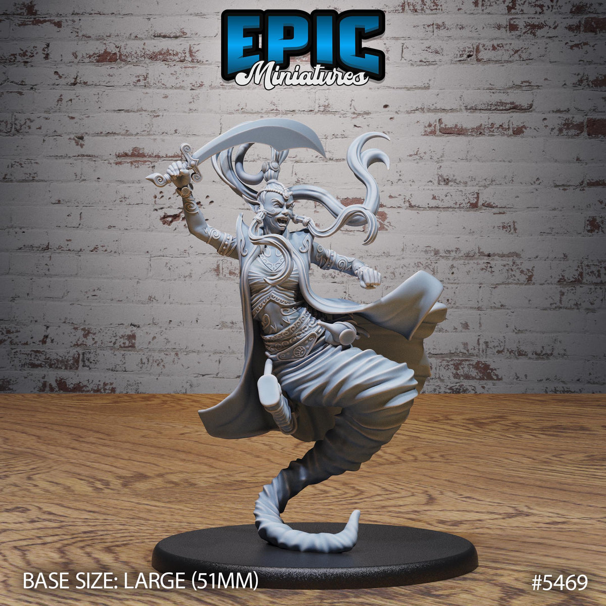 Djinni Female Option #5469 front DND miniature Death Desert 16k resin