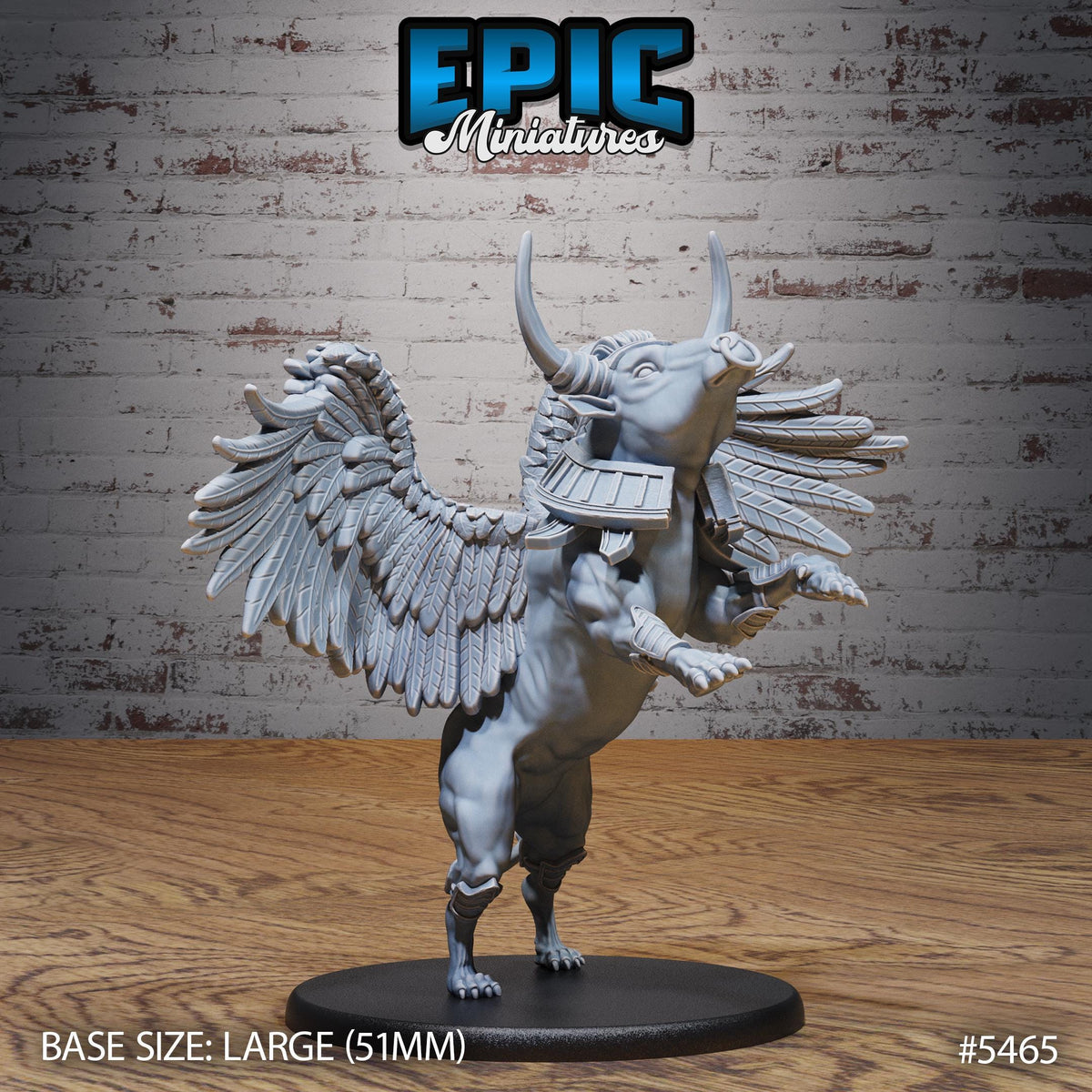 Winged Red Bull Beast Option #5465 front DND miniature Death Desert 16k resin
