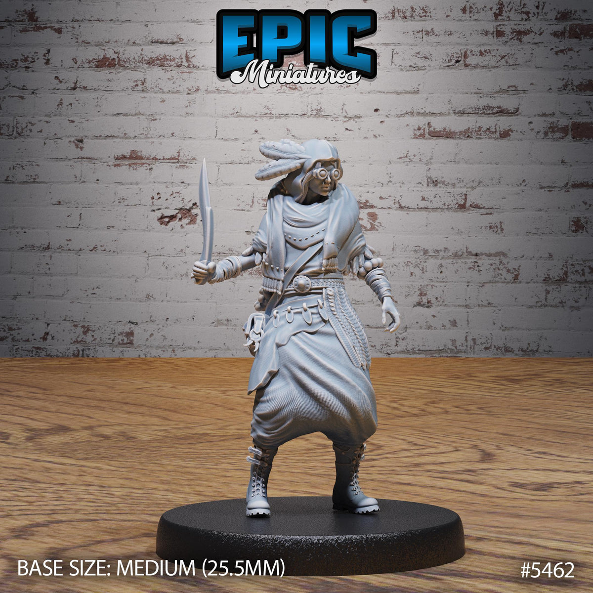 Desert Druid Option #5462 front DND miniature Death Desert 16k resin