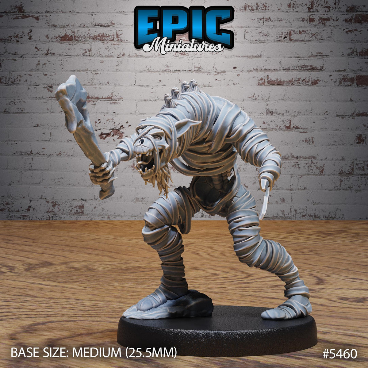 Gnoll Mummy Option #5460 front DND miniature Death Desert 16k resin