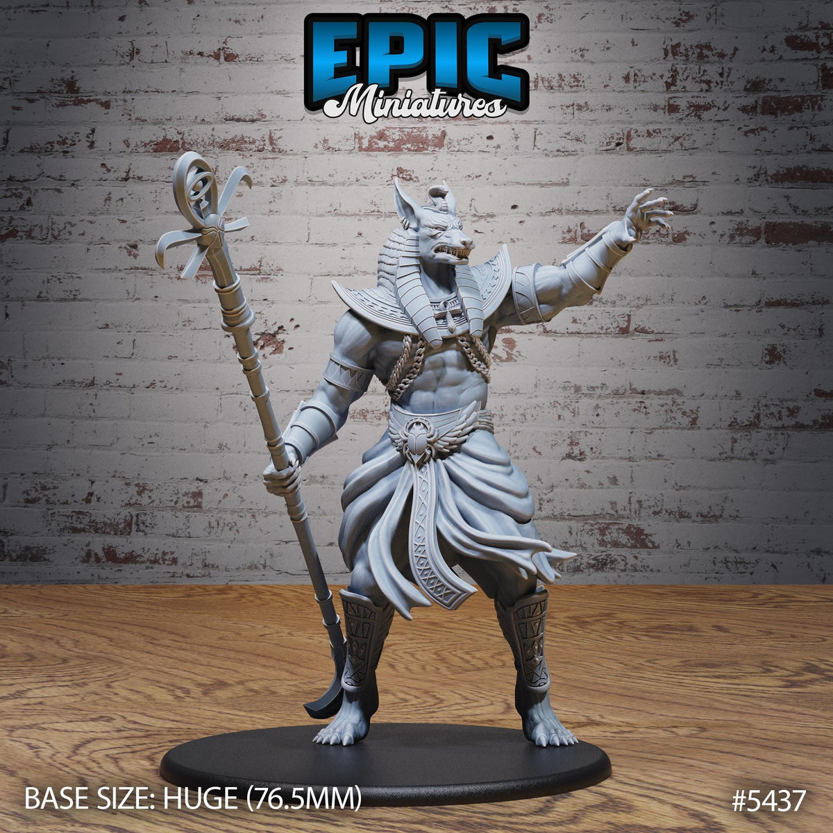 Anubis God Avatar Option #5437 front DND miniature Death Desert 16k resin