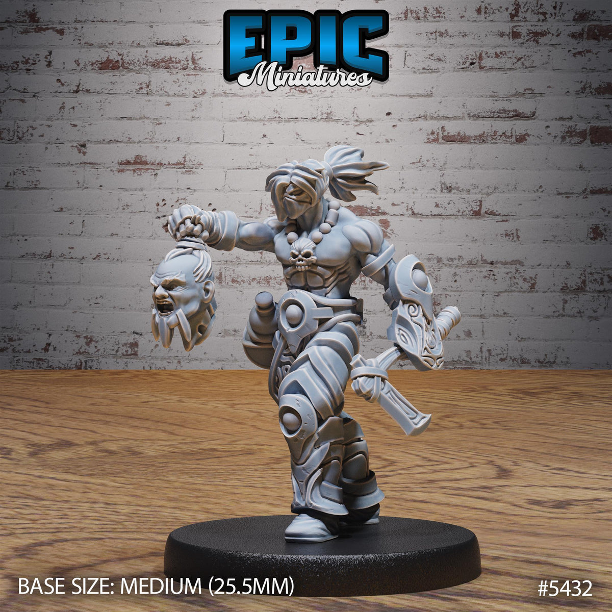 Masked Headhunter Option #5432 front DND miniature Wild Bandits 16k resin