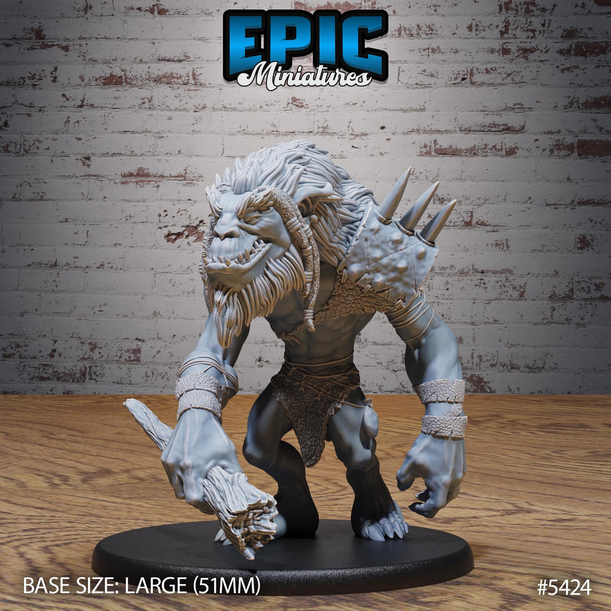 Longneck Troll Option #5424 front DND miniature Wild Bandits 16k resin