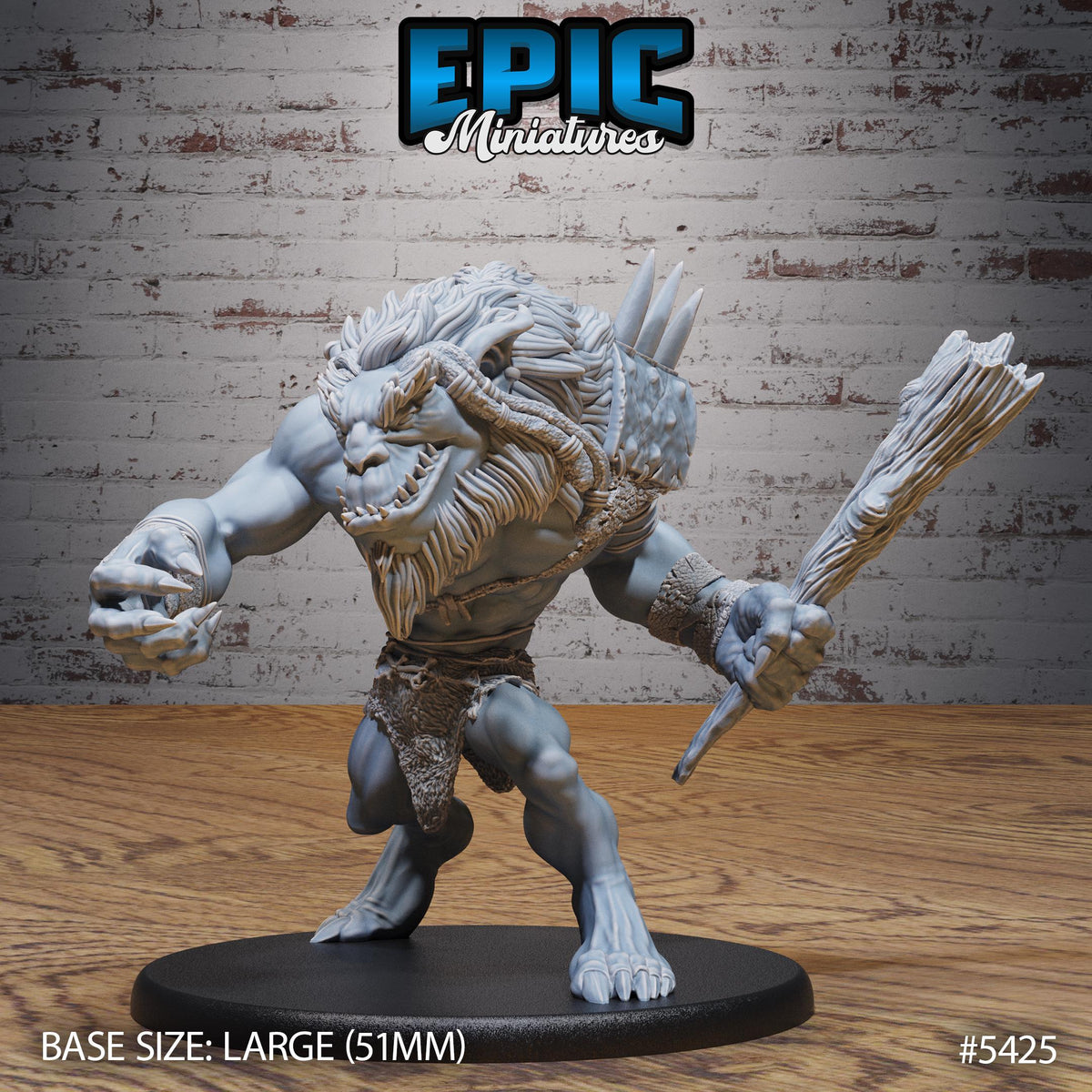 Longneck Troll Option #5425 front DND miniature Wild Bandits 16k resin