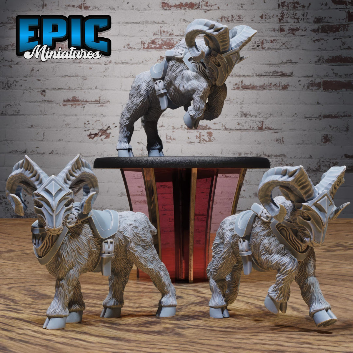 Goat Mount Set of 3 DND miniatures group photo Wild Bandits