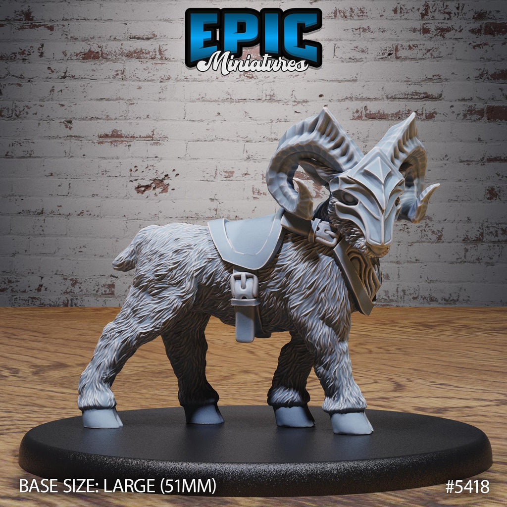Goat Mount 2 v2 front DND miniature Wild Bandits 16k resin