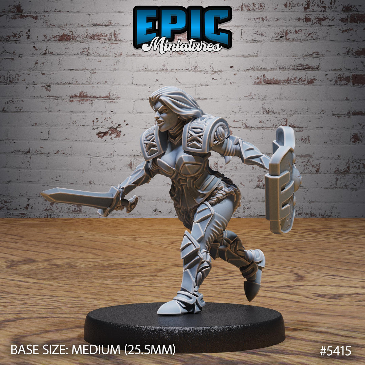 Dwarf Female Bandit Option #5414 back DND miniature Wild Bandits 16k resin