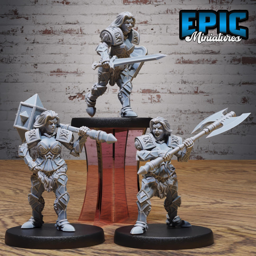 Dwarf Female Bandit Set of 4 DND miniatures group photo Wild Bandits