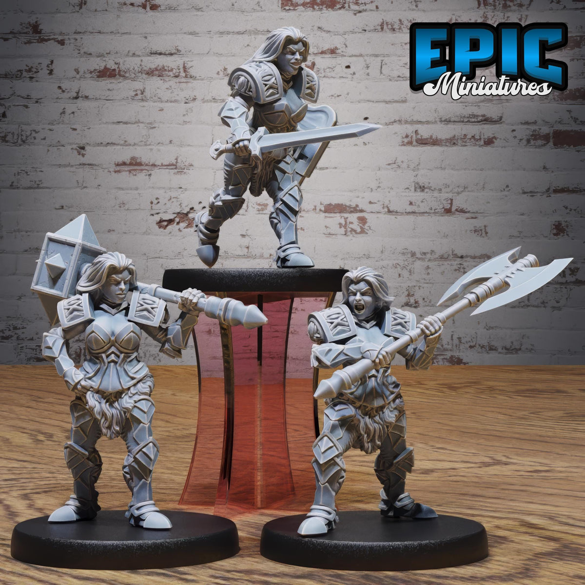Dwarf Female Bandit Set of 4 DND miniatures group photo Wild Bandits