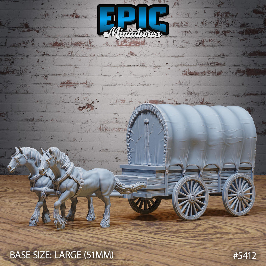 Mimic Horse Wagon Option #5412 front DND miniature Wild Bandits 16k resin
