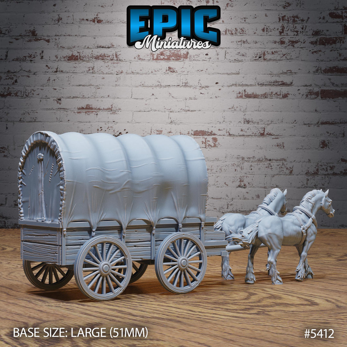 Mimic Horse Wagon Option #5412 (2) front DND miniature Wild Bandits 16k resin