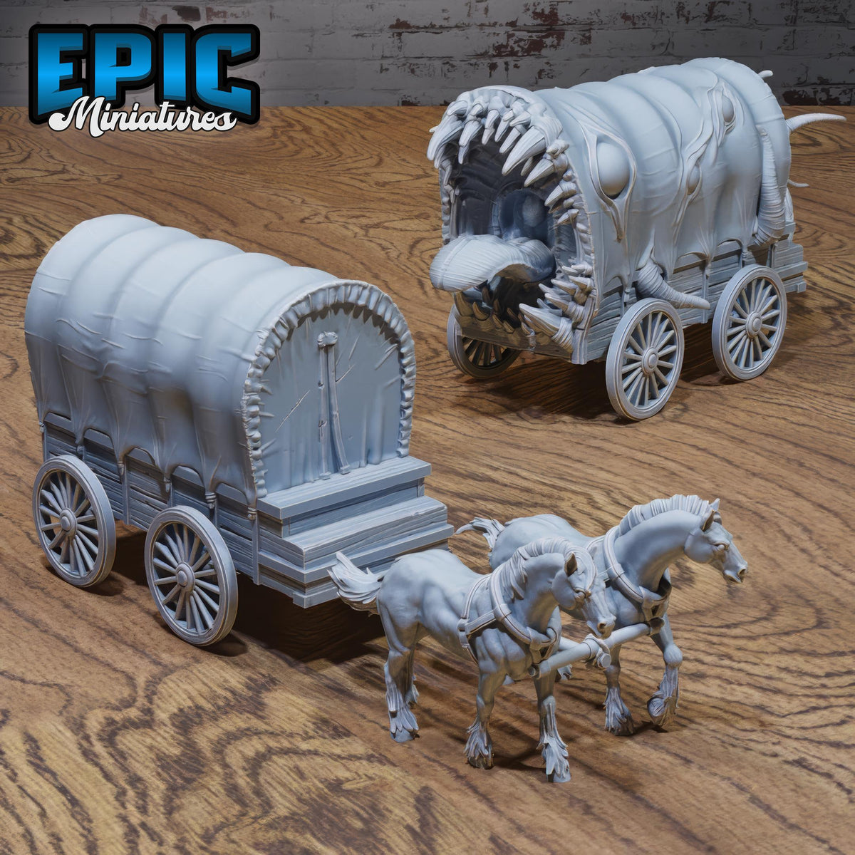 Mimic Horse Wagon Set of 5 DND miniatures group photo Wild Bandits